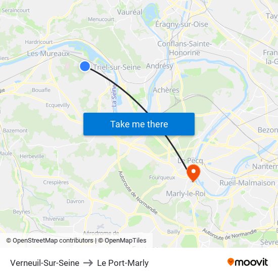 Verneuil-Sur-Seine to Le Port-Marly map