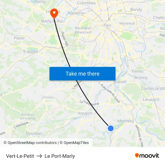 Vert-Le-Petit to Le Port-Marly map