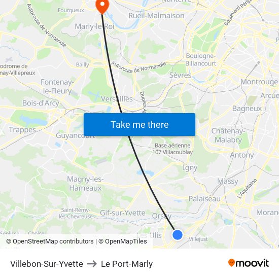 Villebon-Sur-Yvette to Le Port-Marly map