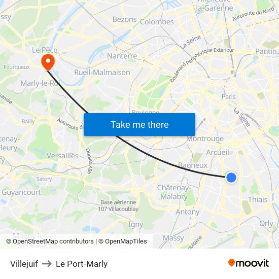 Villejuif to Le Port-Marly map