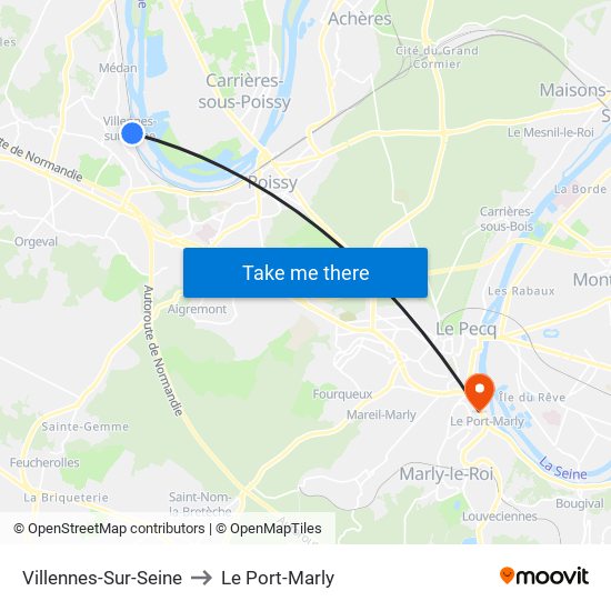 Villennes-Sur-Seine to Le Port-Marly map