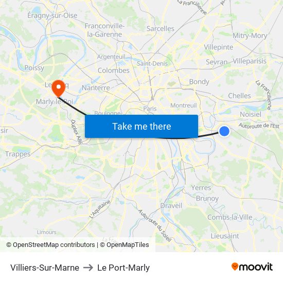 Villiers-Sur-Marne to Le Port-Marly map