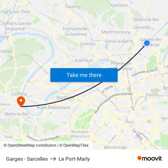 Garges - Sarcelles to Le Port-Marly map