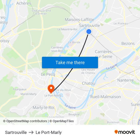 Sartrouville to Le Port-Marly map