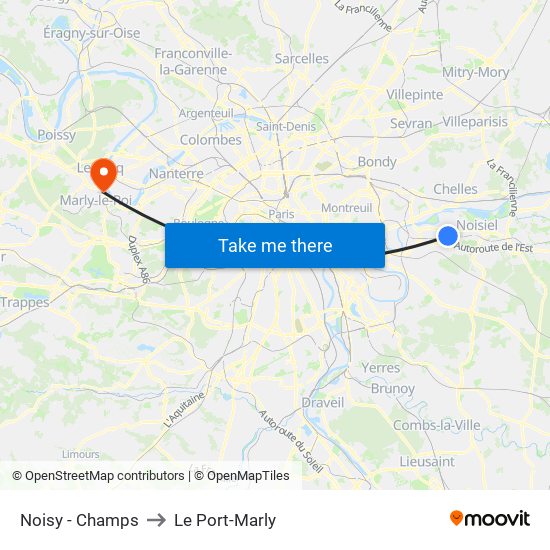 Noisy - Champs to Le Port-Marly map