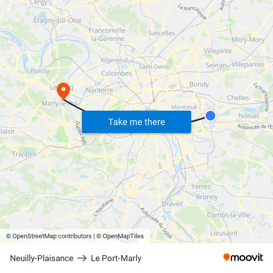 Neuilly-Plaisance to Le Port-Marly map