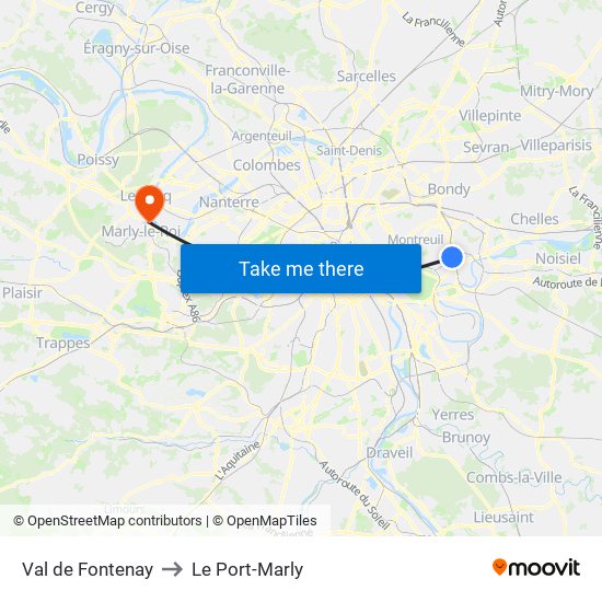 Val de Fontenay to Le Port-Marly map