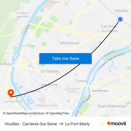 Houilles - Carrières-Sur-Seine to Le Port-Marly map