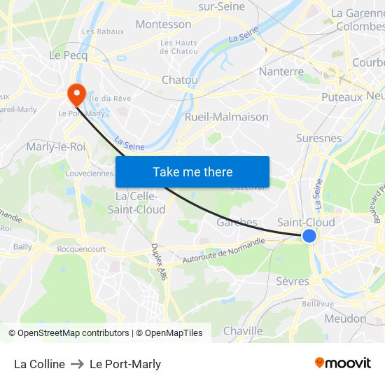 La Colline to Le Port-Marly map