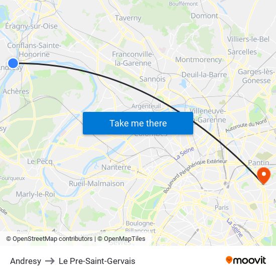 Andresy to Le Pre-Saint-Gervais map