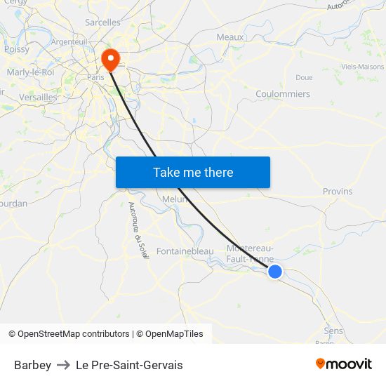 Barbey to Le Pre-Saint-Gervais map