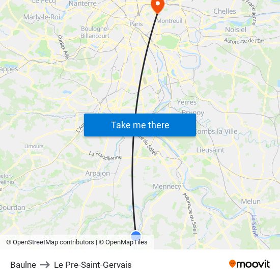 Baulne to Le Pre-Saint-Gervais map