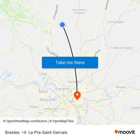 Bresles to Le Pre-Saint-Gervais map