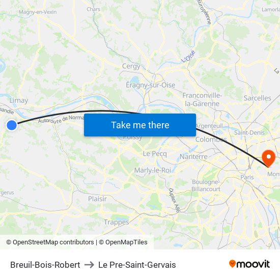 Breuil-Bois-Robert to Le Pre-Saint-Gervais map