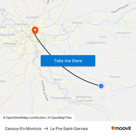 Cessoy-En-Montois to Le Pre-Saint-Gervais map