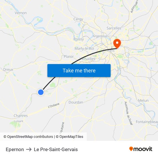 Epernon to Le Pre-Saint-Gervais map