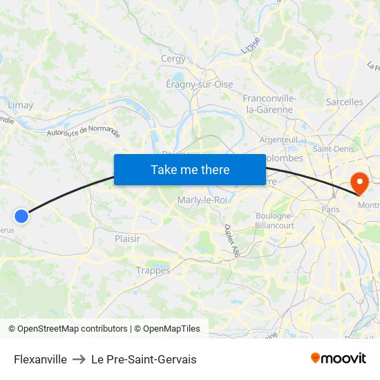 Flexanville to Le Pre-Saint-Gervais map