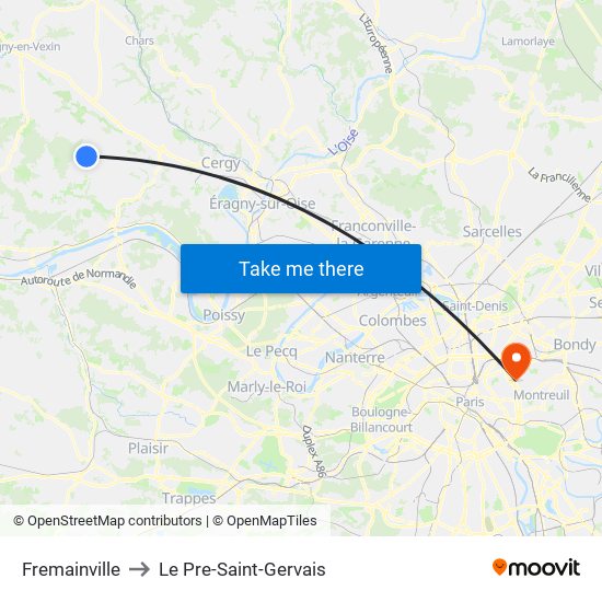 Fremainville to Le Pre-Saint-Gervais map