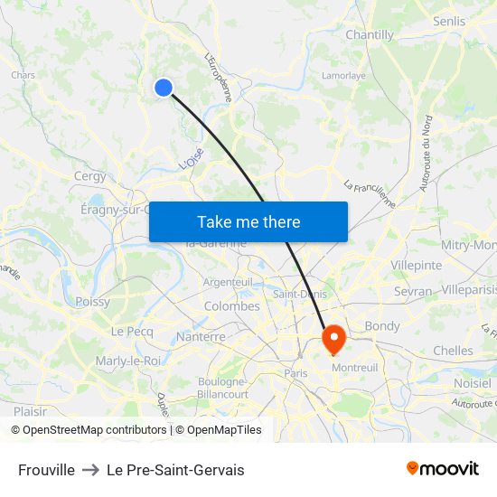 Frouville to Le Pre-Saint-Gervais map