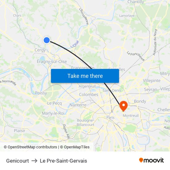Genicourt to Le Pre-Saint-Gervais map