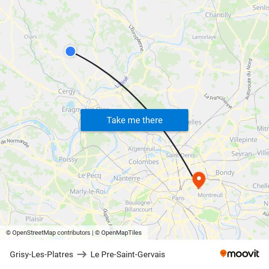 Grisy-Les-Platres to Le Pre-Saint-Gervais map