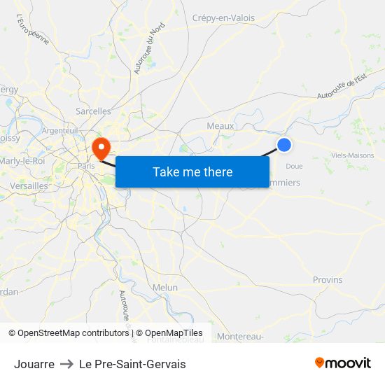 Jouarre to Le Pre-Saint-Gervais map