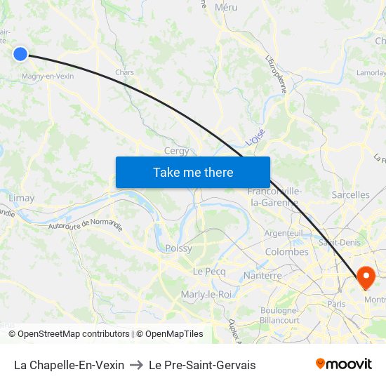 La Chapelle-En-Vexin to Le Pre-Saint-Gervais map