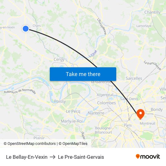 Le Bellay-En-Vexin to Le Pre-Saint-Gervais map
