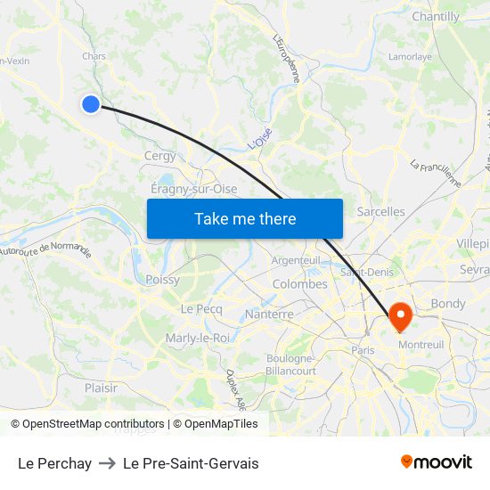 Le Perchay to Le Pre-Saint-Gervais map