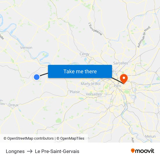 Longnes to Le Pre-Saint-Gervais map