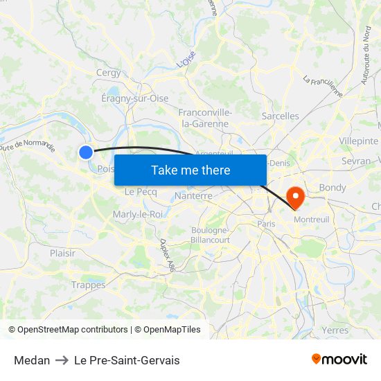 Medan to Le Pre-Saint-Gervais map