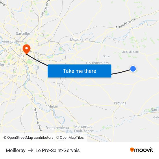 Meilleray to Le Pre-Saint-Gervais map