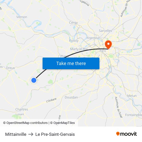 Mittainville to Le Pre-Saint-Gervais map