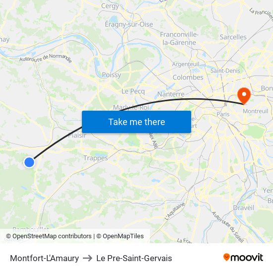 Montfort-L'Amaury to Le Pre-Saint-Gervais map