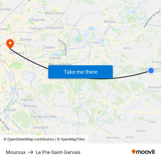 Mouroux to Le Pre-Saint-Gervais map