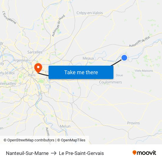 Nanteuil-Sur-Marne to Le Pre-Saint-Gervais map