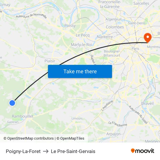 Poigny-La-Foret to Le Pre-Saint-Gervais map