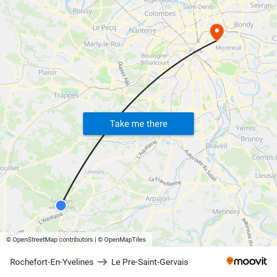 Rochefort-En-Yvelines to Le Pre-Saint-Gervais map