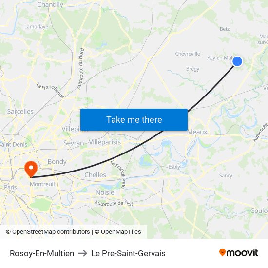 Rosoy-En-Multien to Le Pre-Saint-Gervais map