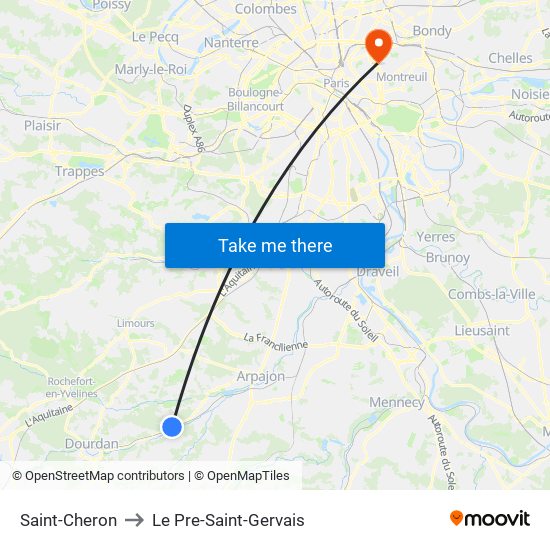 Saint-Cheron to Le Pre-Saint-Gervais map