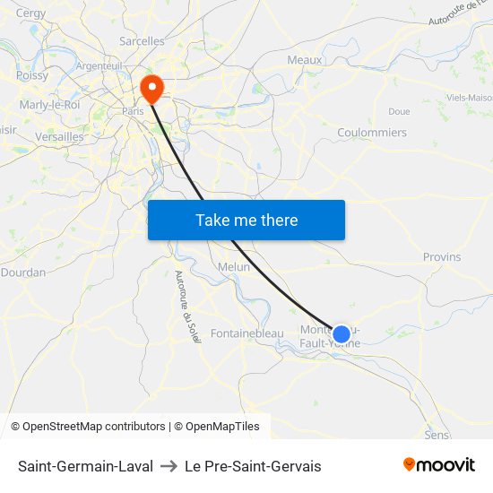 Saint-Germain-Laval to Le Pre-Saint-Gervais map