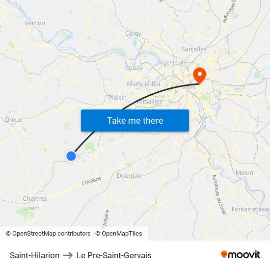 Saint-Hilarion to Le Pre-Saint-Gervais map