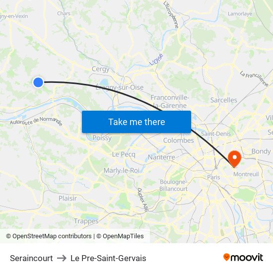 Seraincourt to Le Pre-Saint-Gervais map