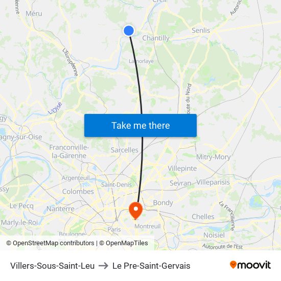 Villers-Sous-Saint-Leu to Le Pre-Saint-Gervais map