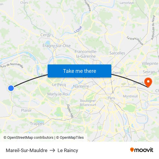 Mareil-Sur-Mauldre to Le Raincy map