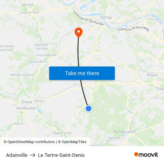 Adainville to Le Tertre-Saint-Denis map