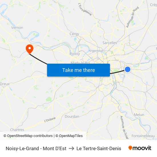 Noisy-Le-Grand - Mont D'Est to Le Tertre-Saint-Denis map