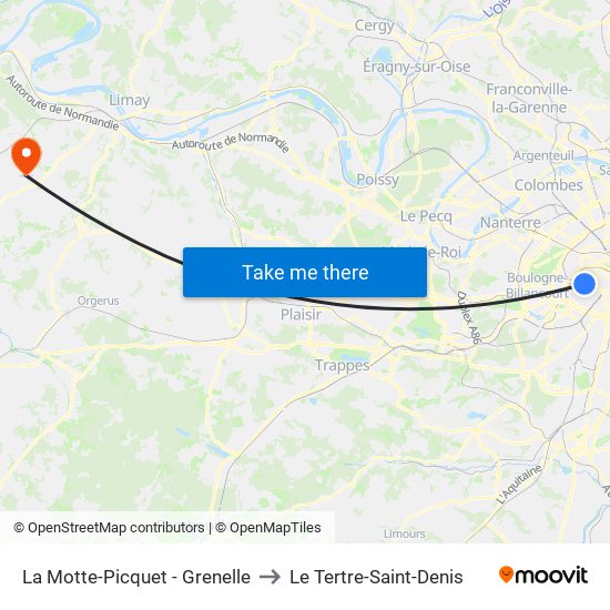 La Motte-Picquet - Grenelle to Le Tertre-Saint-Denis map