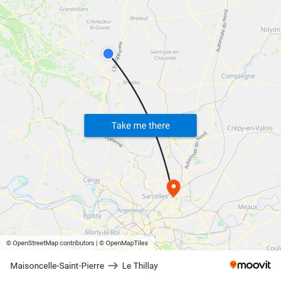 Maisoncelle-Saint-Pierre to Le Thillay map