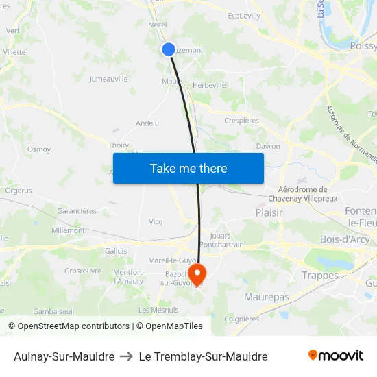 Aulnay-Sur-Mauldre to Le Tremblay-Sur-Mauldre map